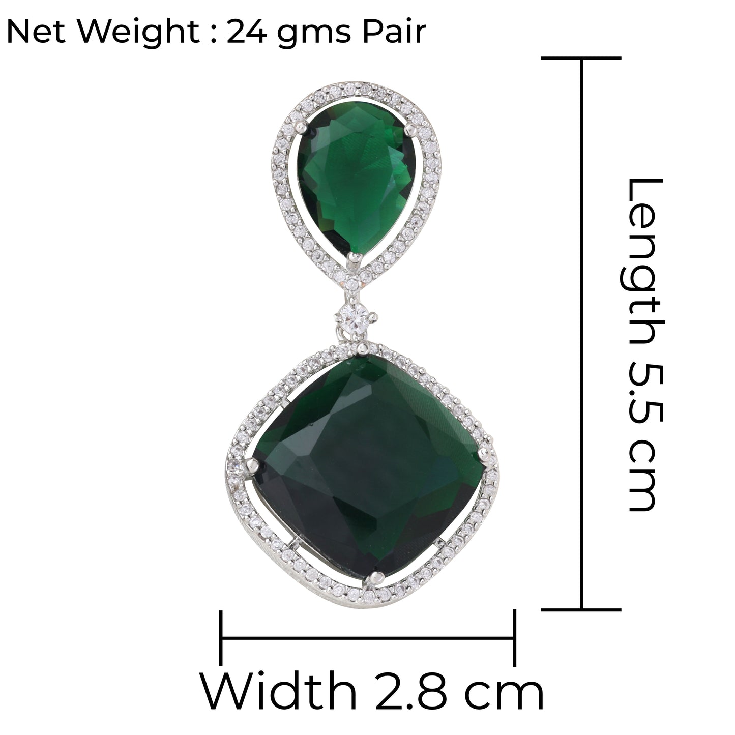 Emerald Denis American Diamond Earring