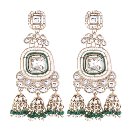 Green Anay Designer Earring with Jhumki Detailing