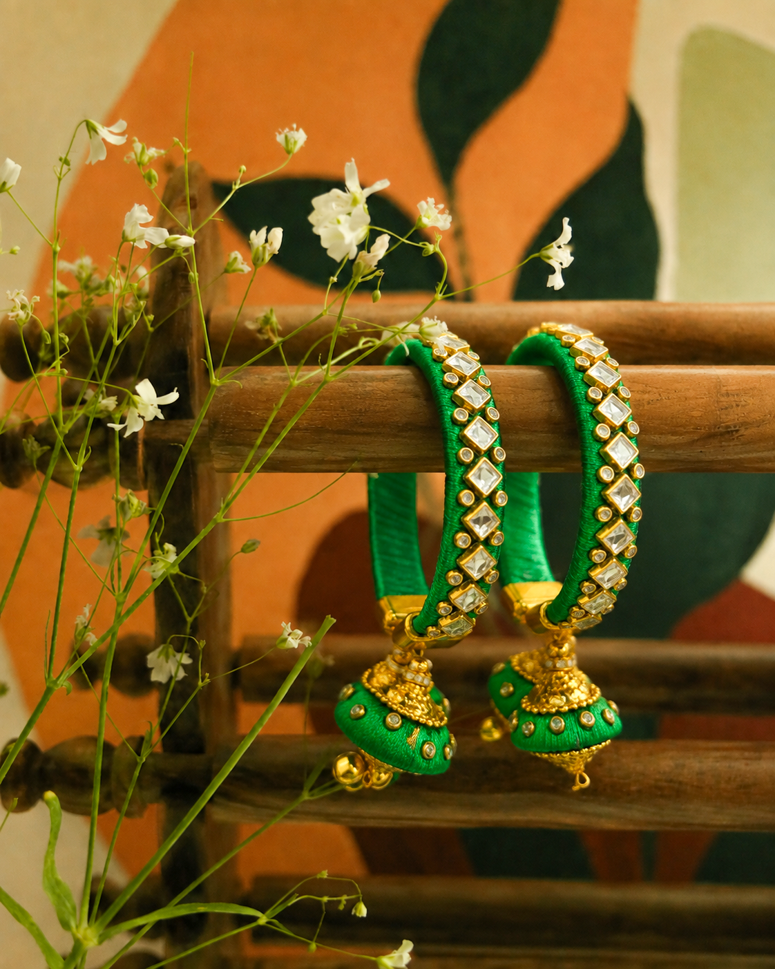 Green Anindita Bangle Set of 2 - Openable