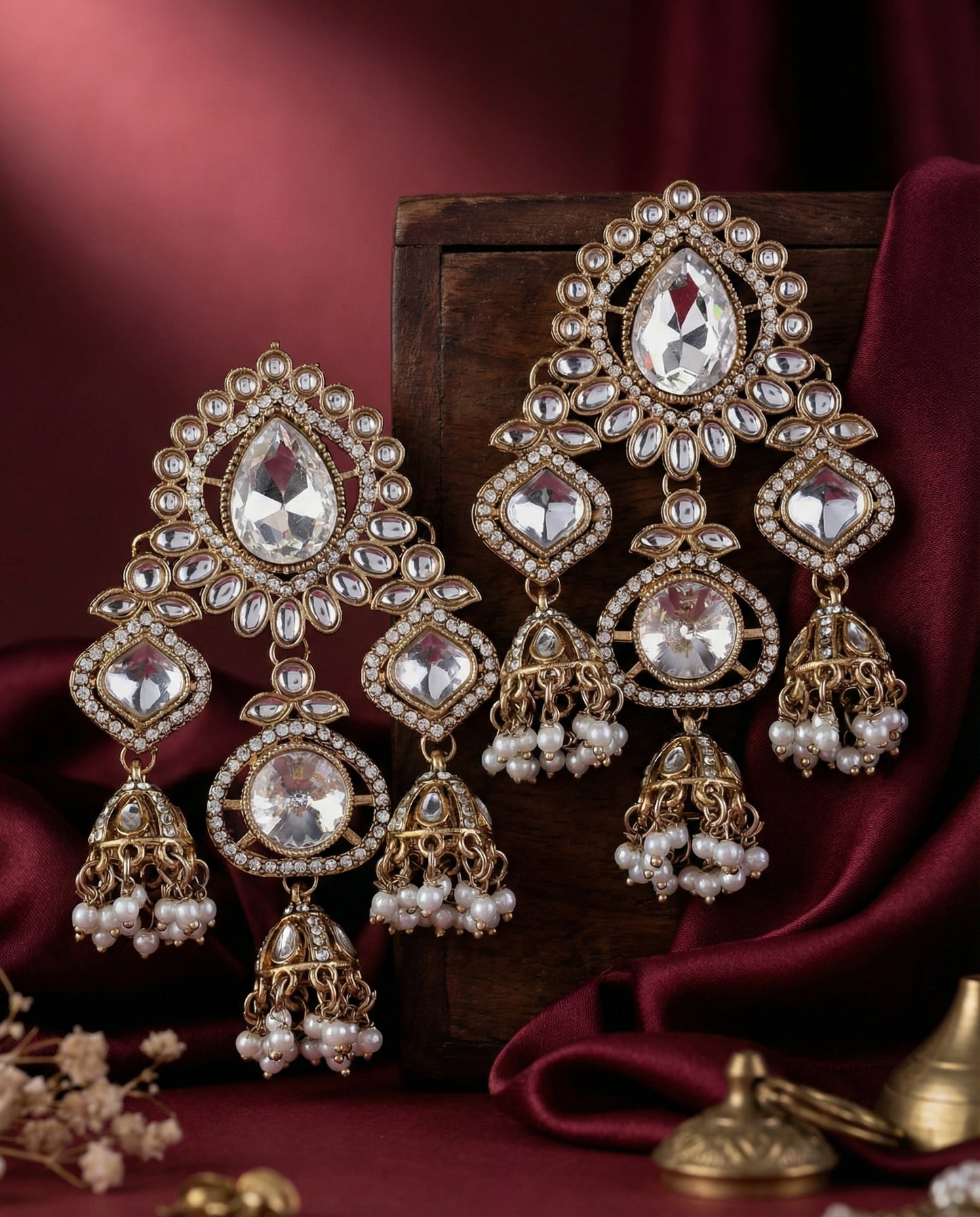 Kokini Designer Zircone Polki Dupe Earring