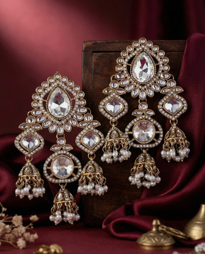 Kokini Designer Zircone Polki Dupe Earring