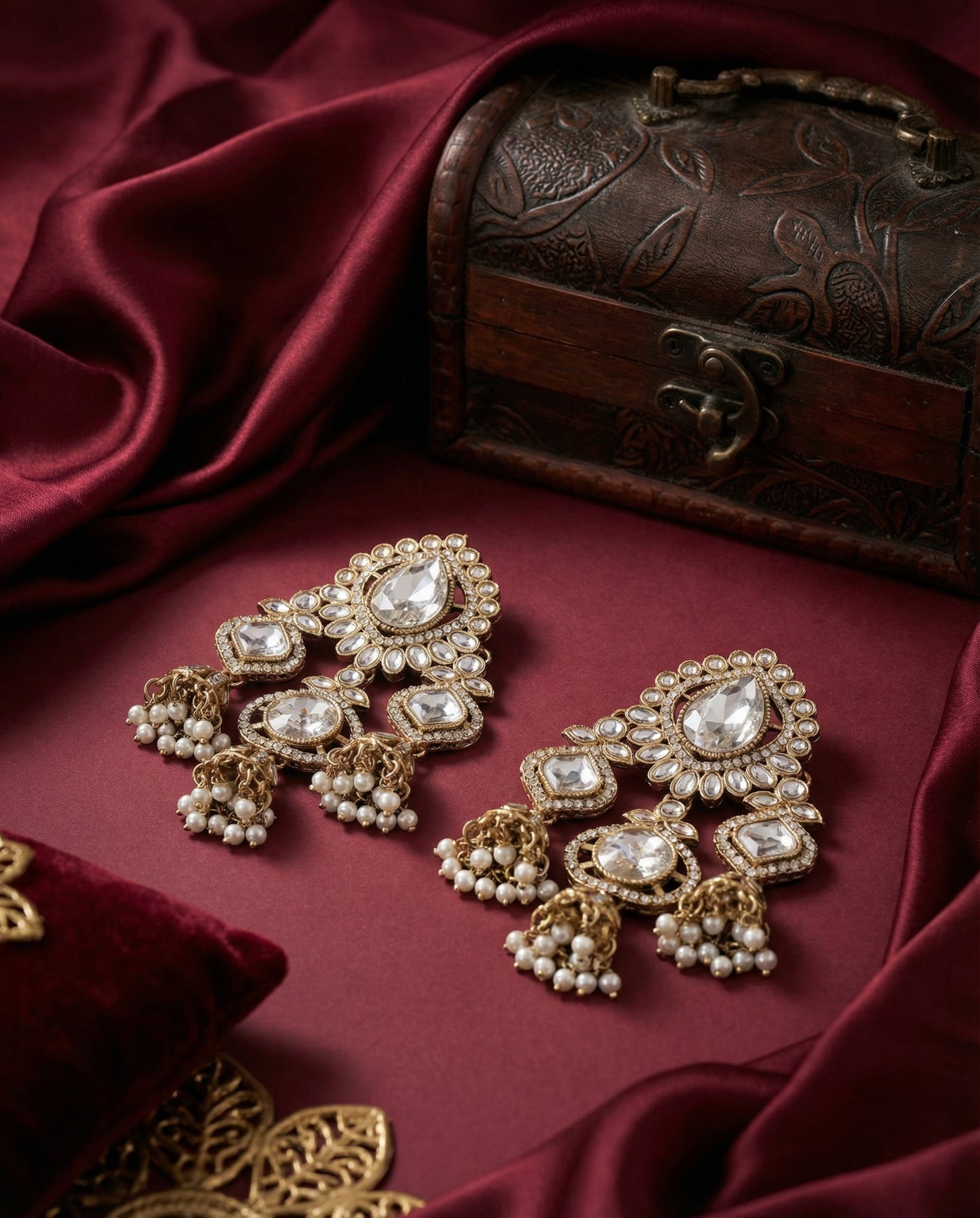 Kokini Designer Zircone Polki Dupe Earring