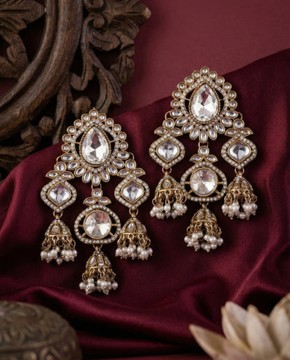 Kokini Designer Zircone Polki Dupe Earring