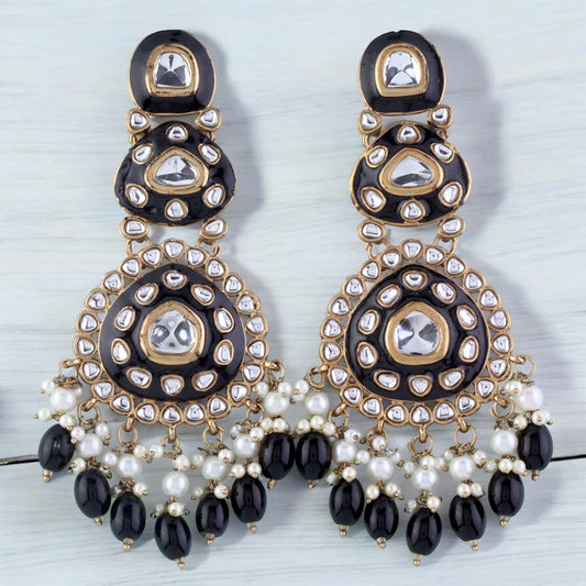 Black Tisya Meenakari Chandbali