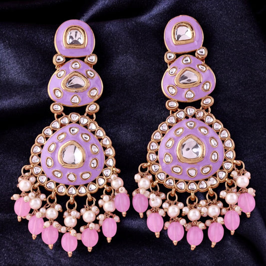 Lilac Tisya Meenakari Chandbali