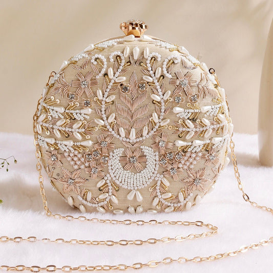 Golden Ayesha Embroidered Clutch