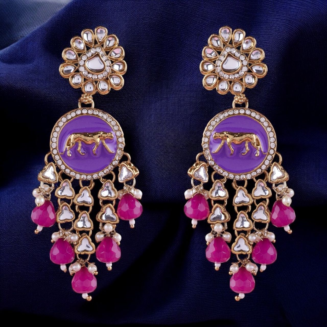 Purple Arnav Bollywood Inspired Designer Earring