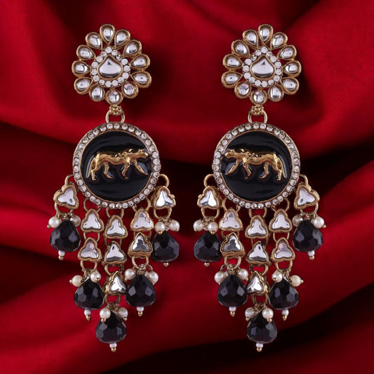 Black Arnav Bollywood Inspired Designer Earring