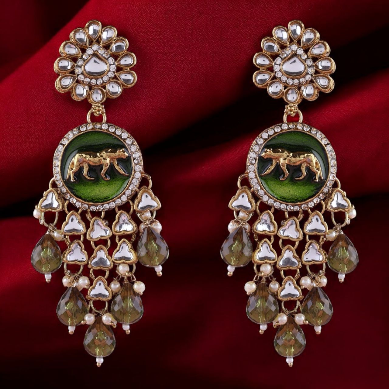 Mehendi Green Arnav Bollywood Inspired Designer Earring