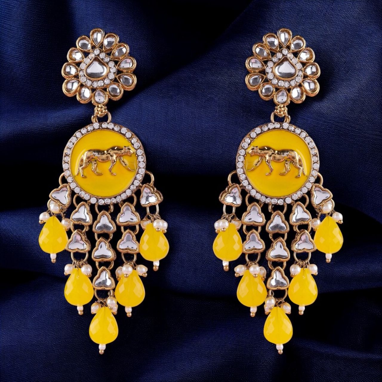 Yellow Arnav Bollywood Inspired Designer Earring