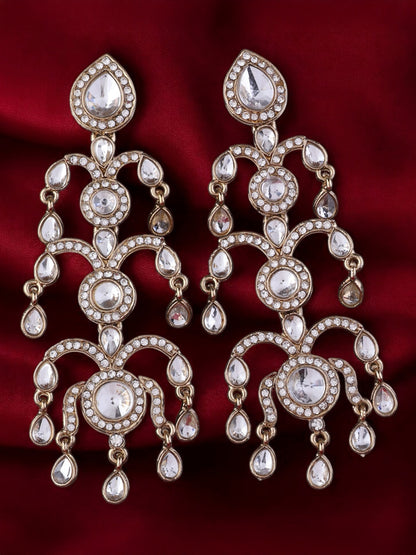 Gold Janhavi Kapoor Inspired Chandbali Earrings