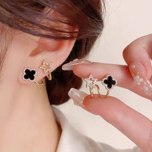 Zircone Star Leaf Korean Quirky Earring