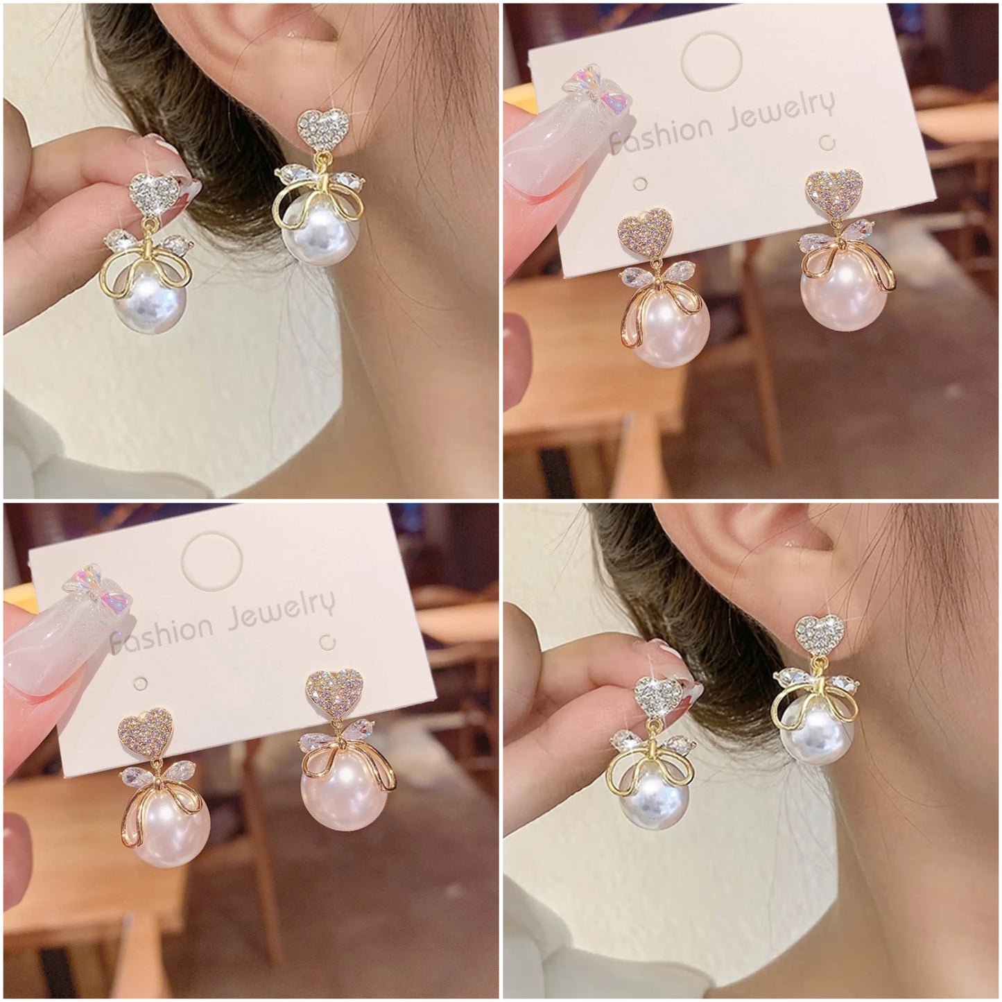 Pearl Elegance Bow Korean Quirky Earring