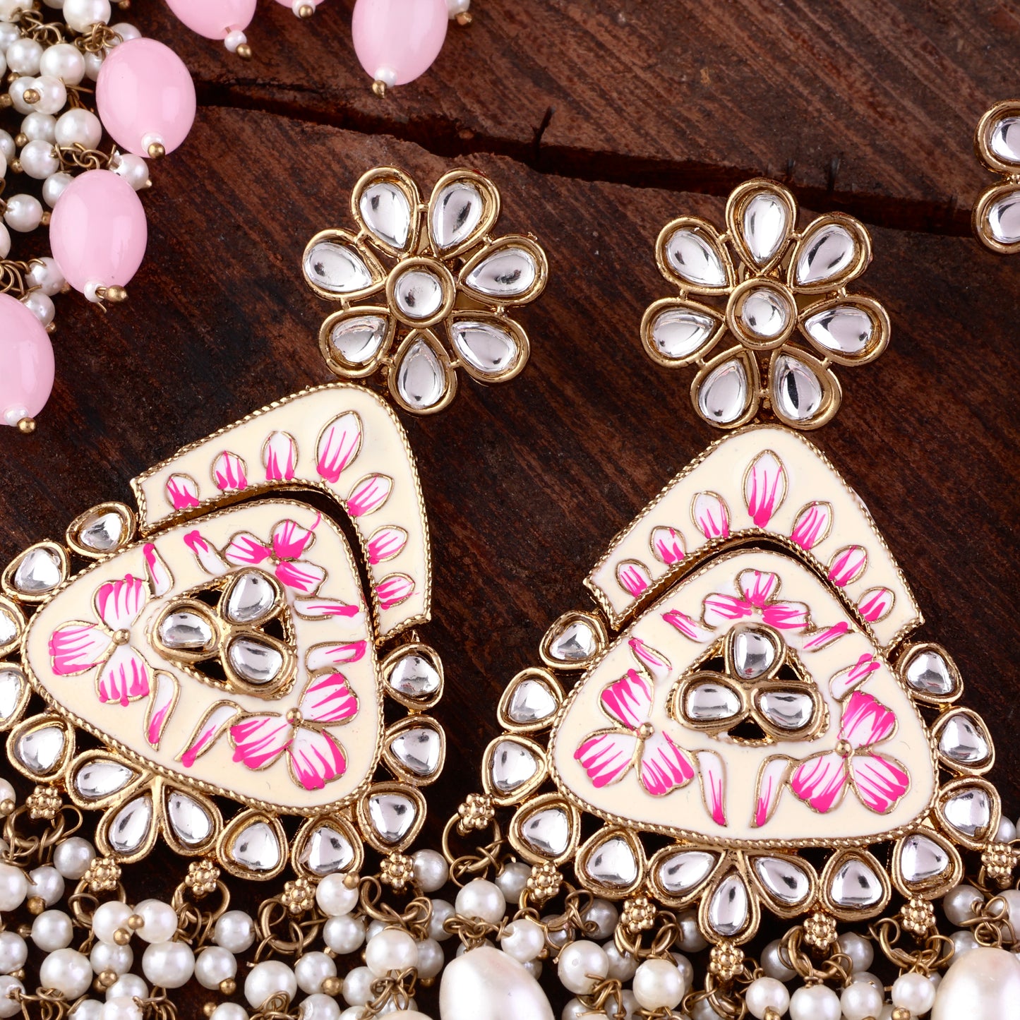 Ivory Vaidehi Meenkari Kundan Earring