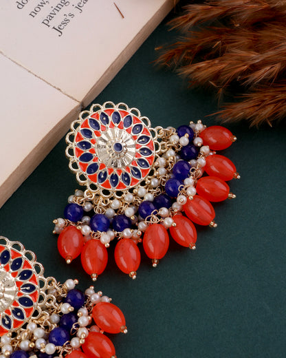 Orange Blue Sukh Earring