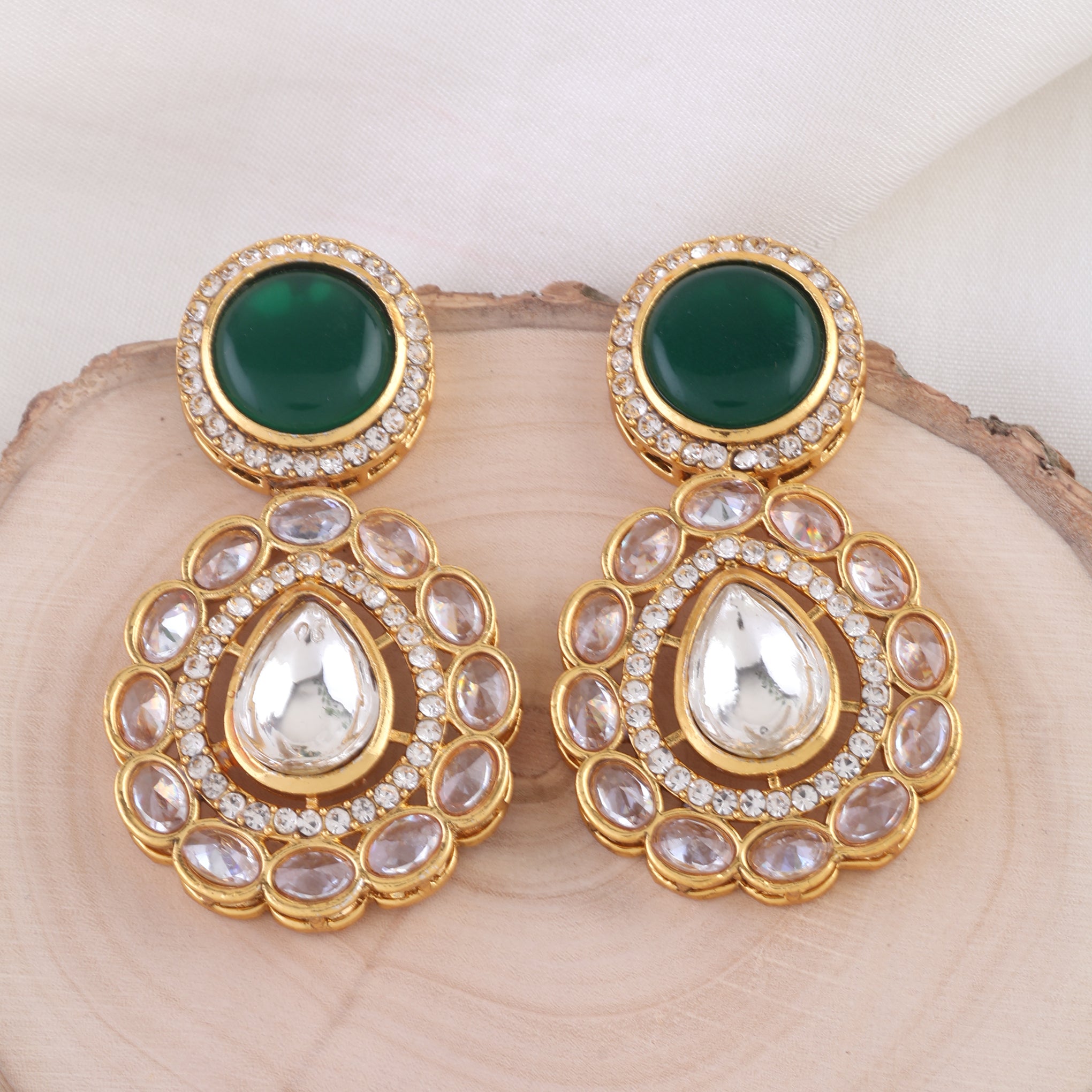 Green Oshini Designer Earring