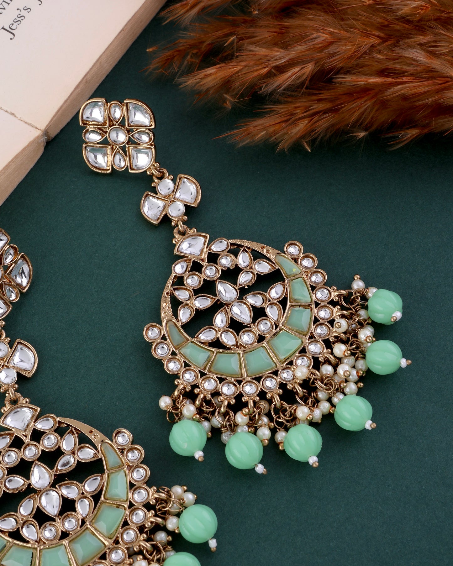 Mint Green Isha Chandbali