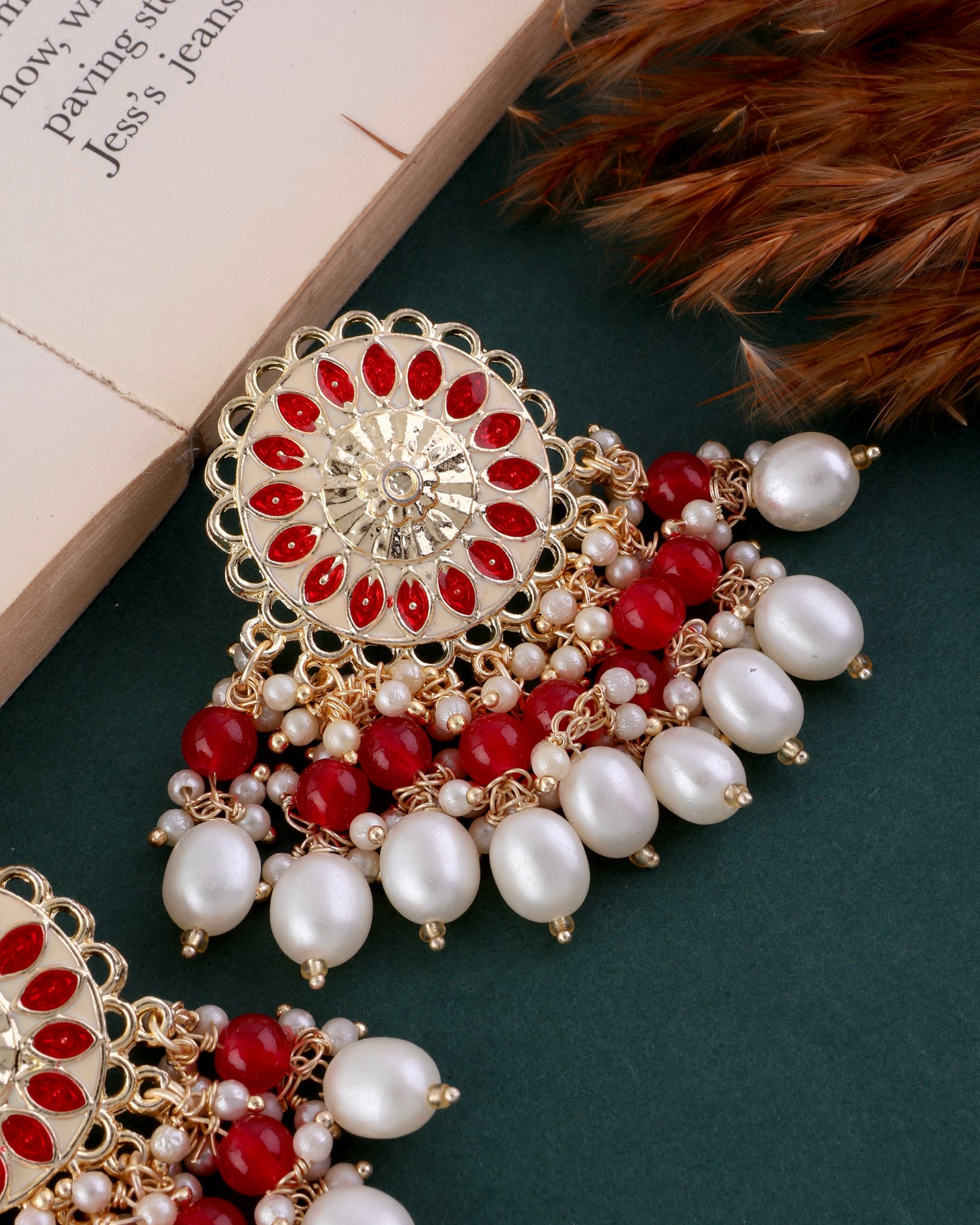 Pearl Red Sukh Earring