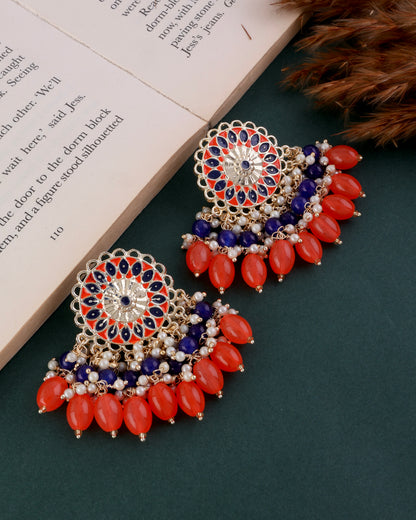 Orange Blue Sukh Earring
