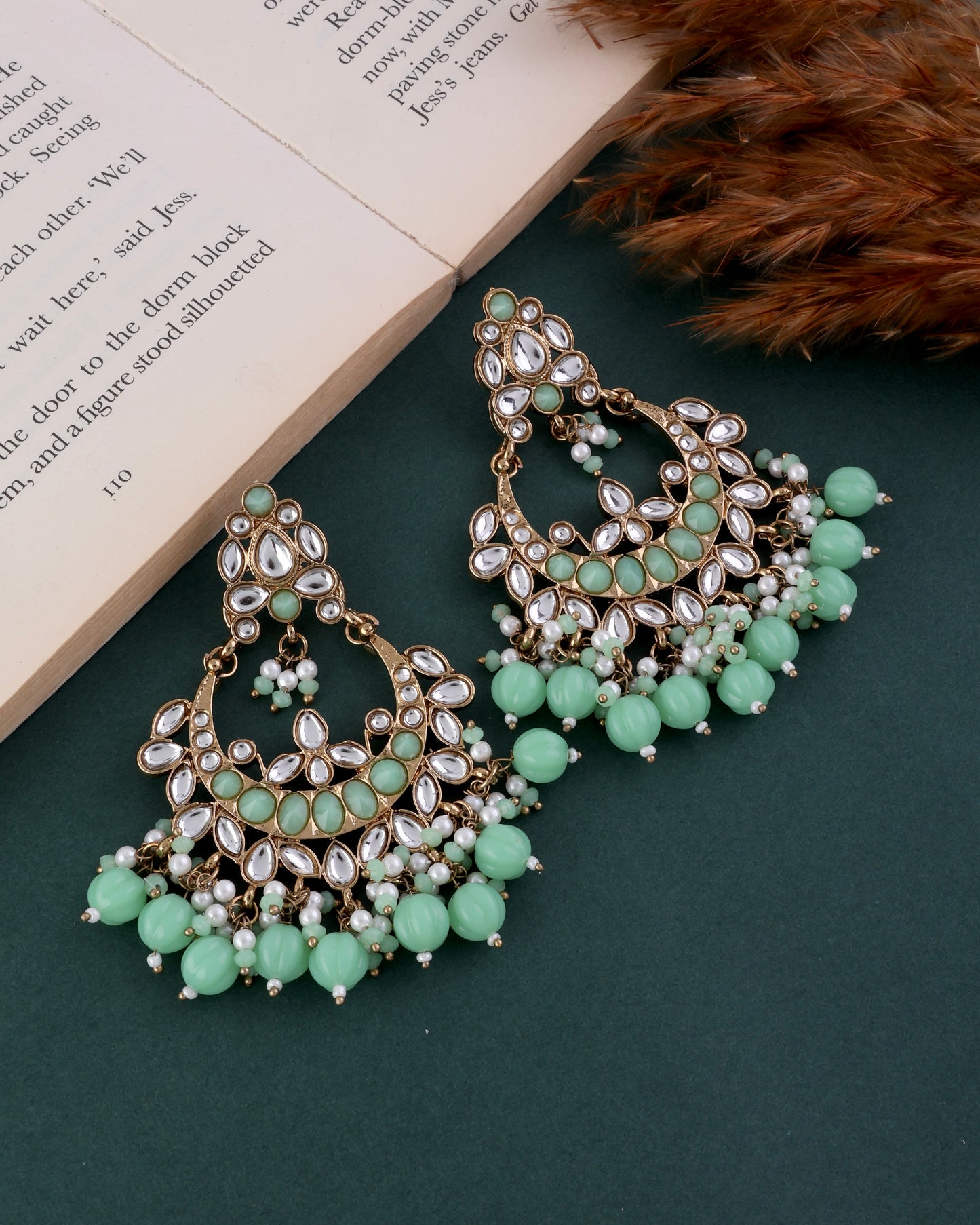 Mint Green Kimaya Chandbali