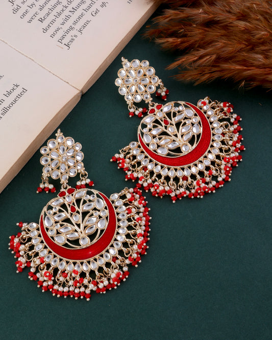 Red Khyati Chandbali