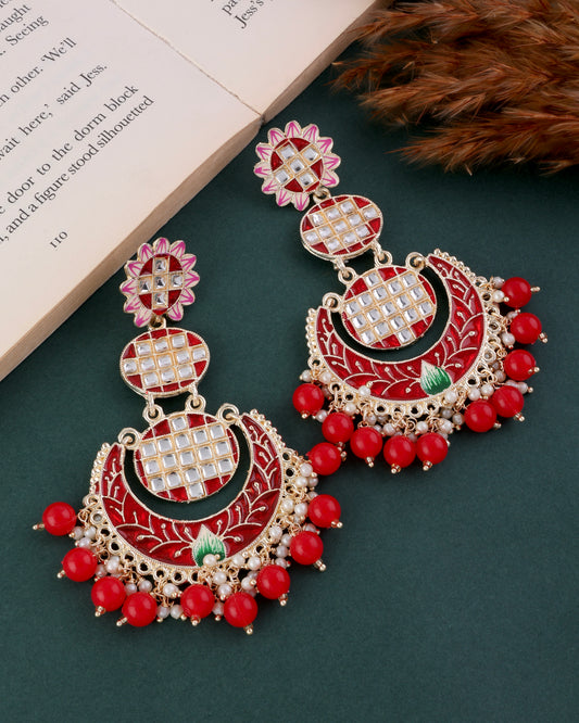 Red Piyali Chandbali