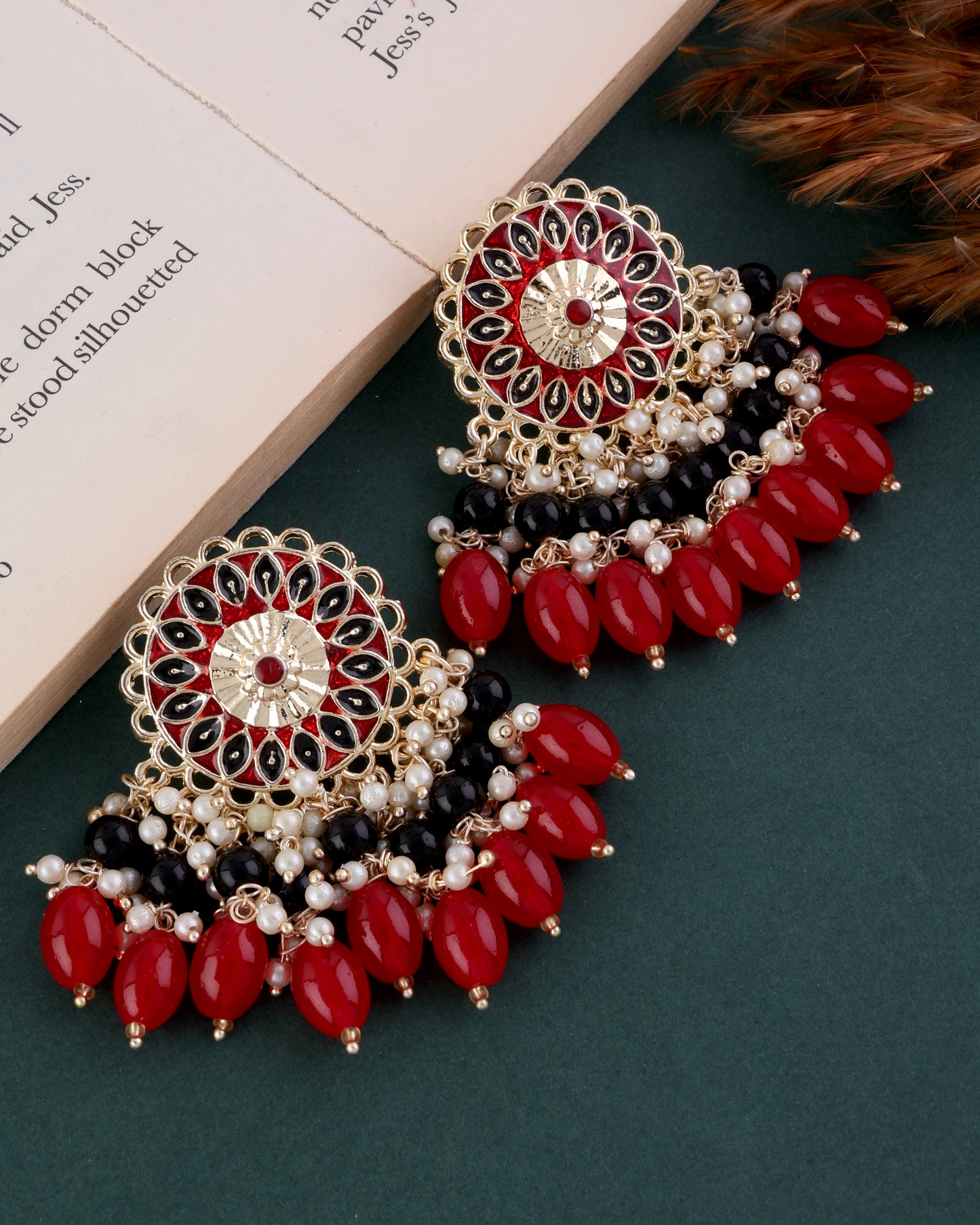 Red Black Sukh Earring
