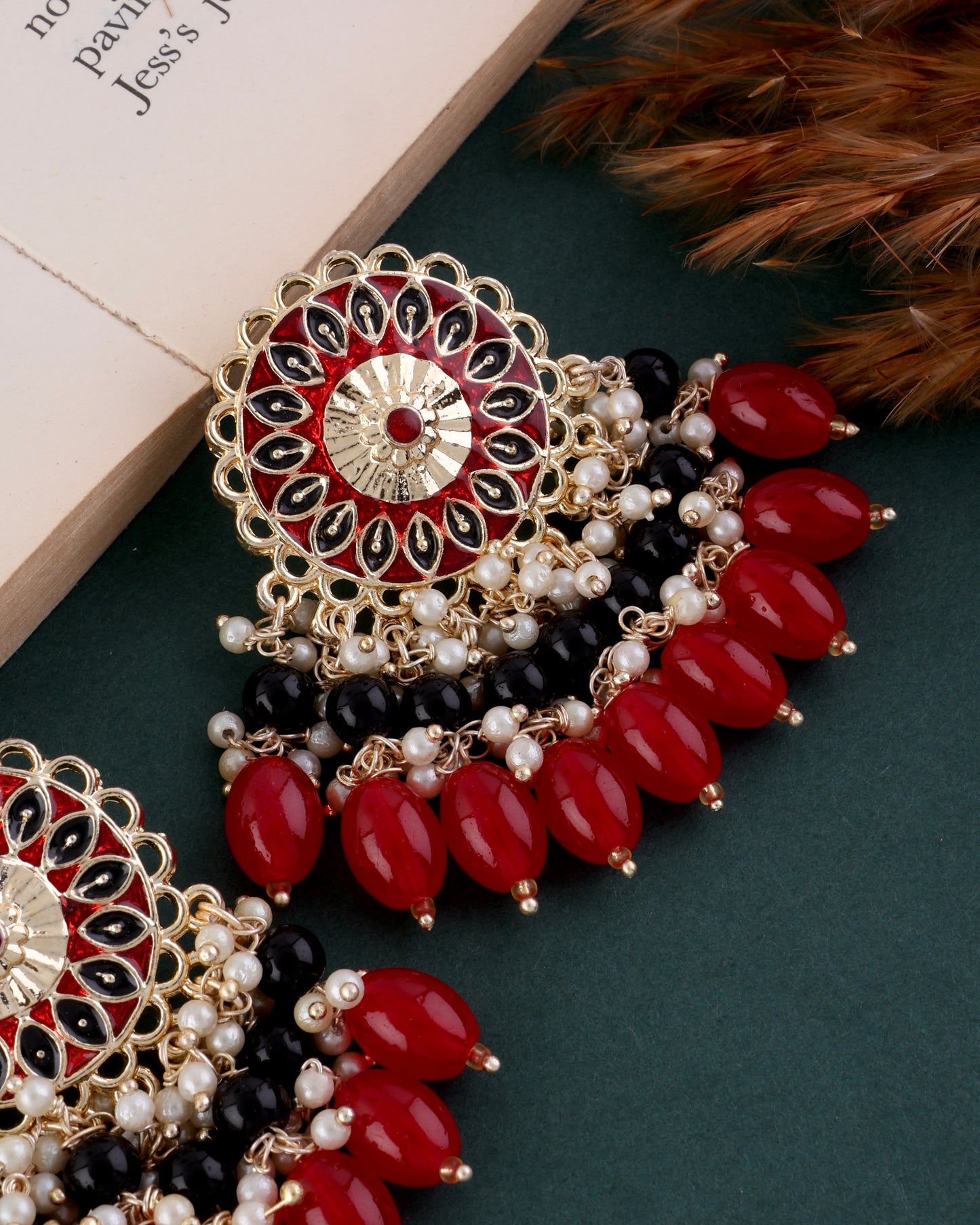 Red Black Sukh Earring