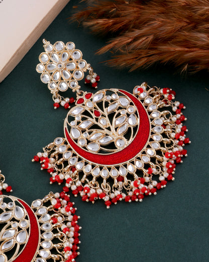 Red Khyati Chandbali