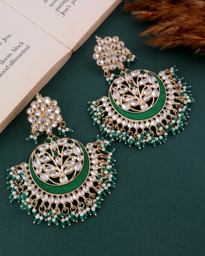 Dark Green Khyati Chandbali