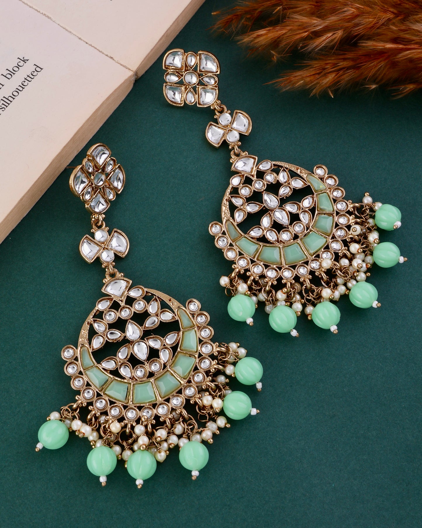 Mint Green Isha Chandbali