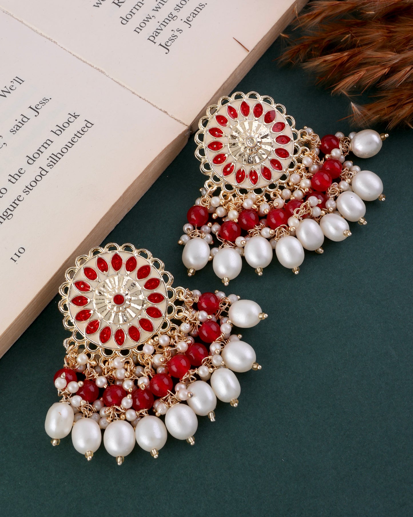 Pearl Red Sukh Earring
