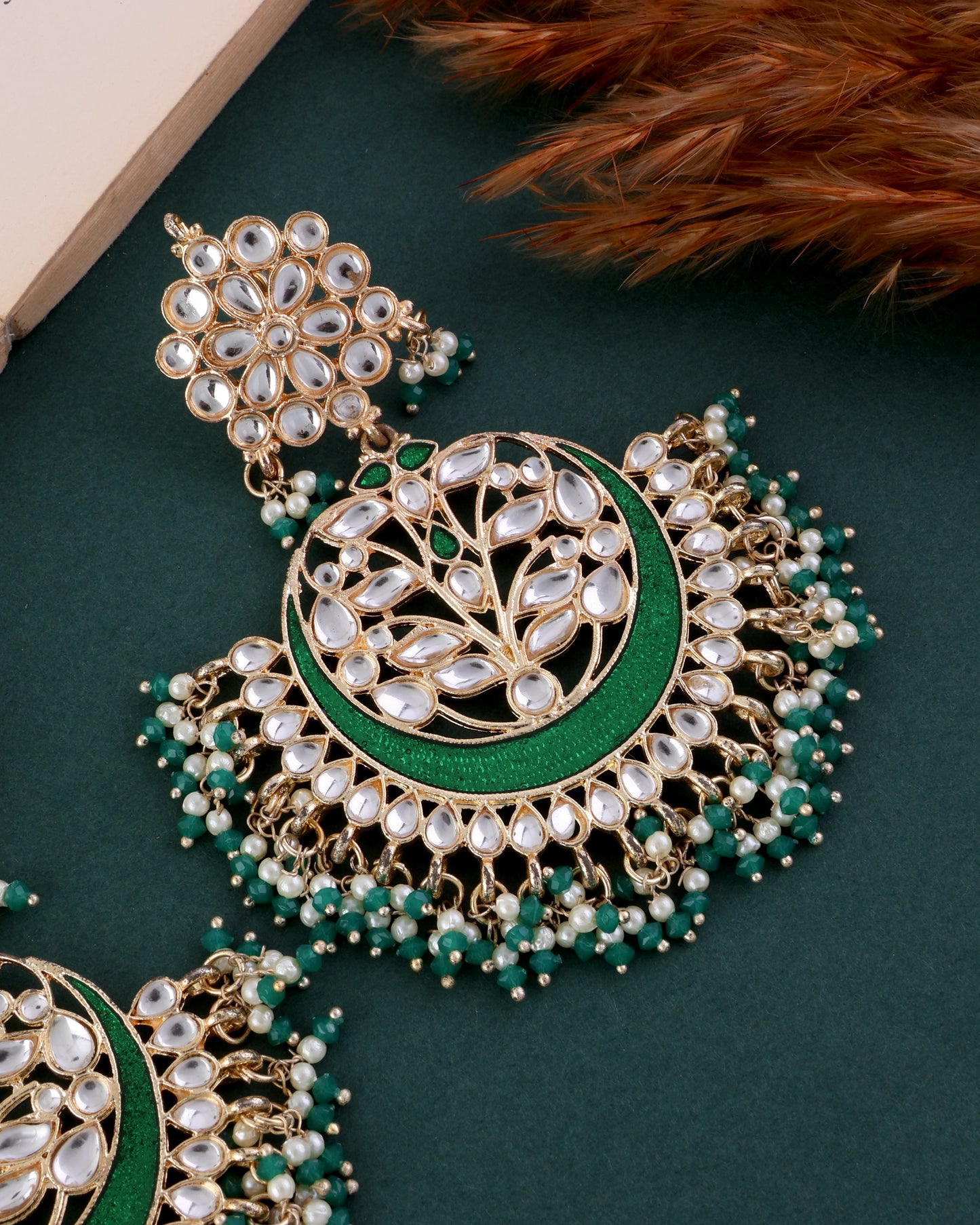Dark Green Khyati Chandbali