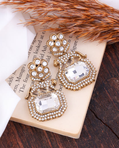 Silver Virushka Sabya Zircone Designer Earring