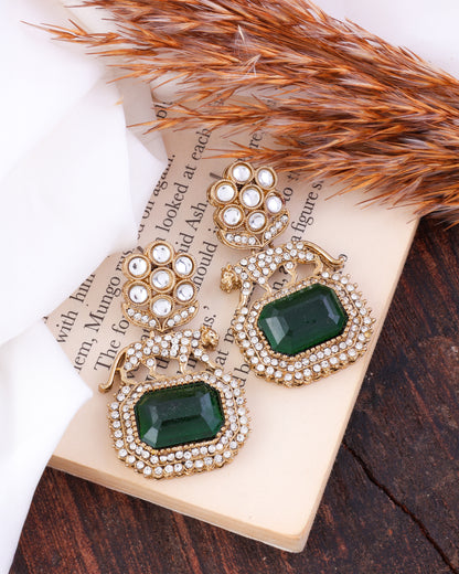 Green Virushka Sabya Zircone Designer Earring
