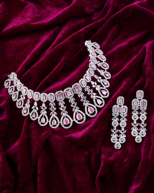 Blush Melissa American Diamond Necklace Set