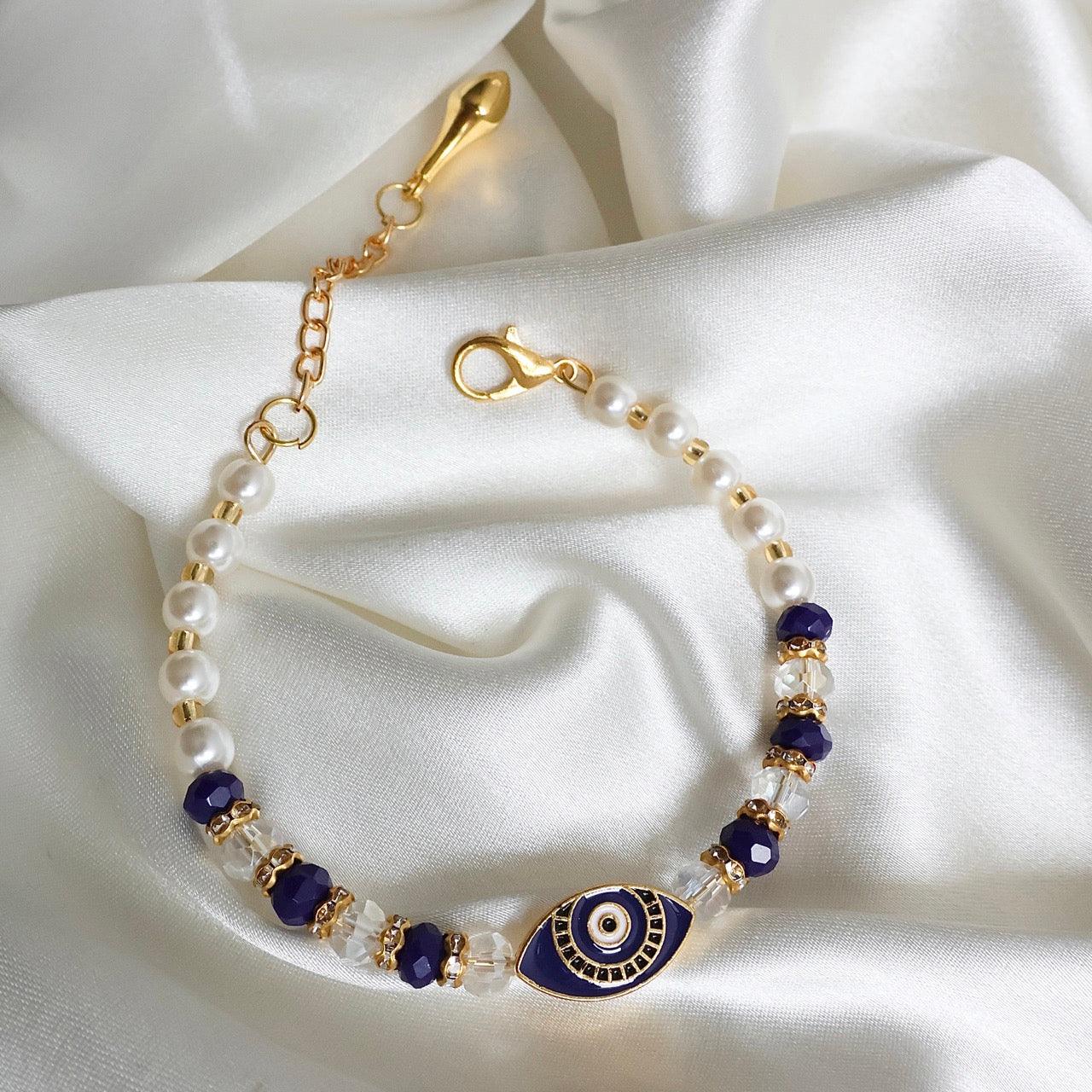 Evil Eye Pearl Bracelet