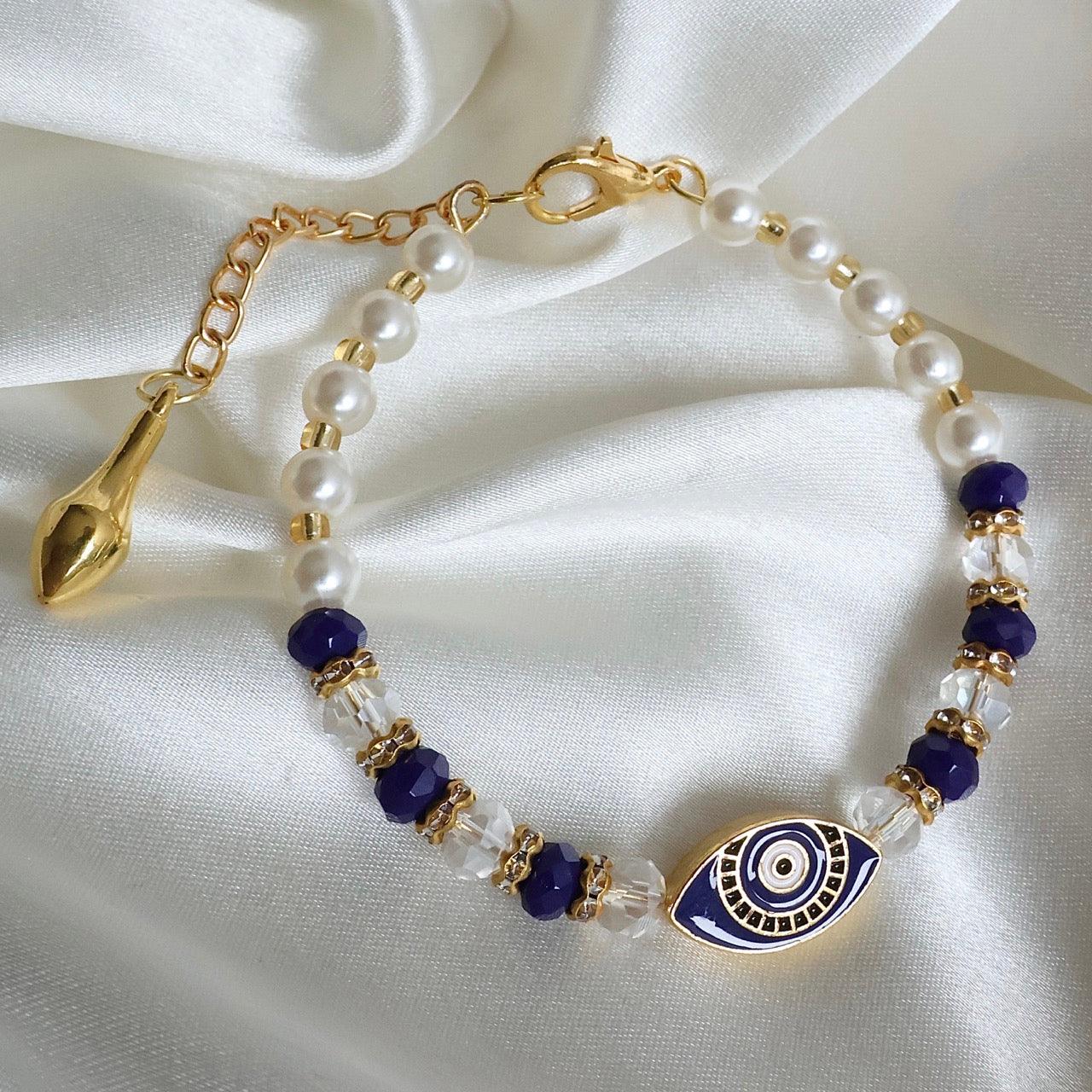 Evil Eye Pearl Bracelet