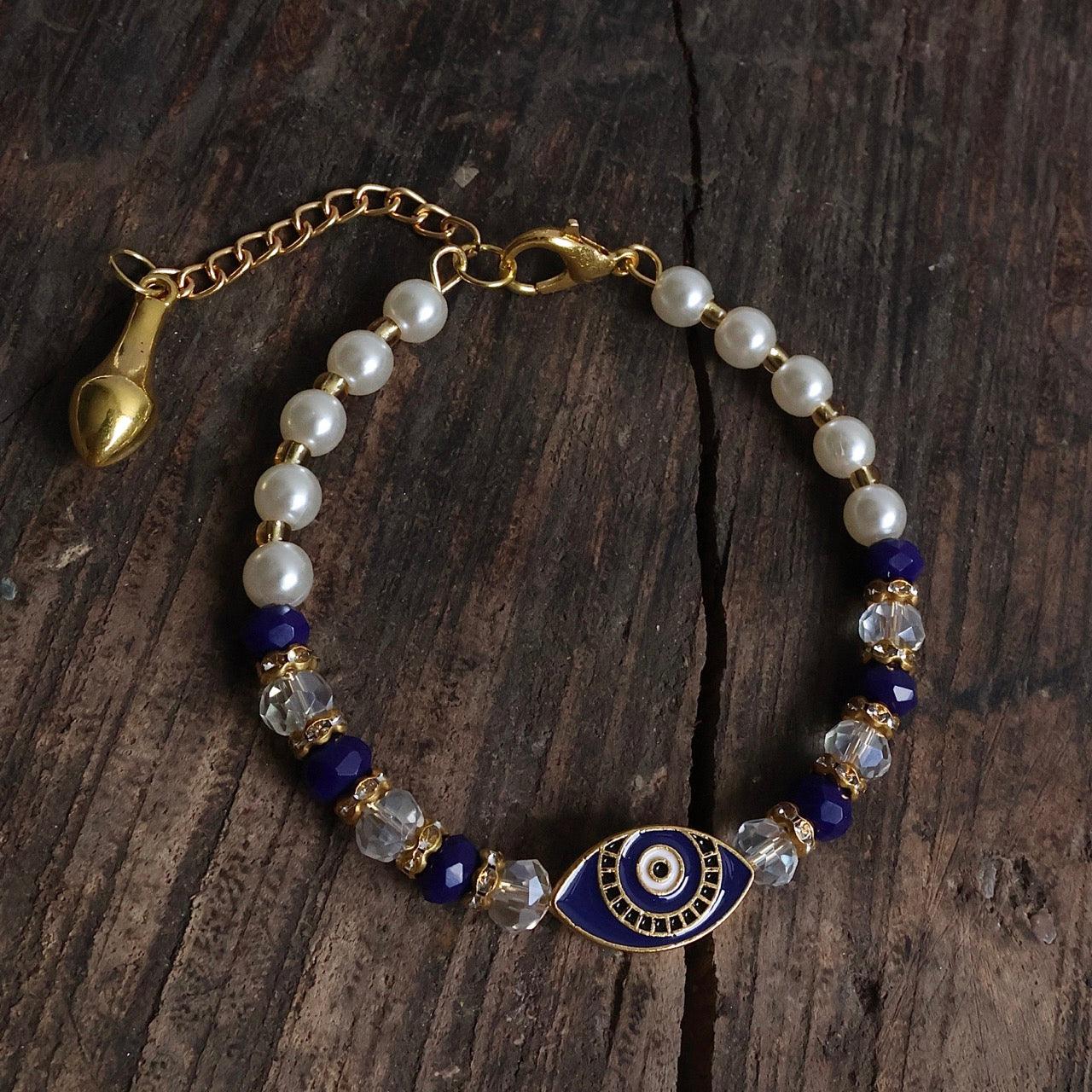 Evil Eye Pearl Bracelet