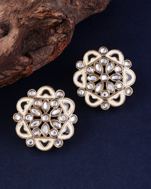Black Kiva Meenakari Stud Earring