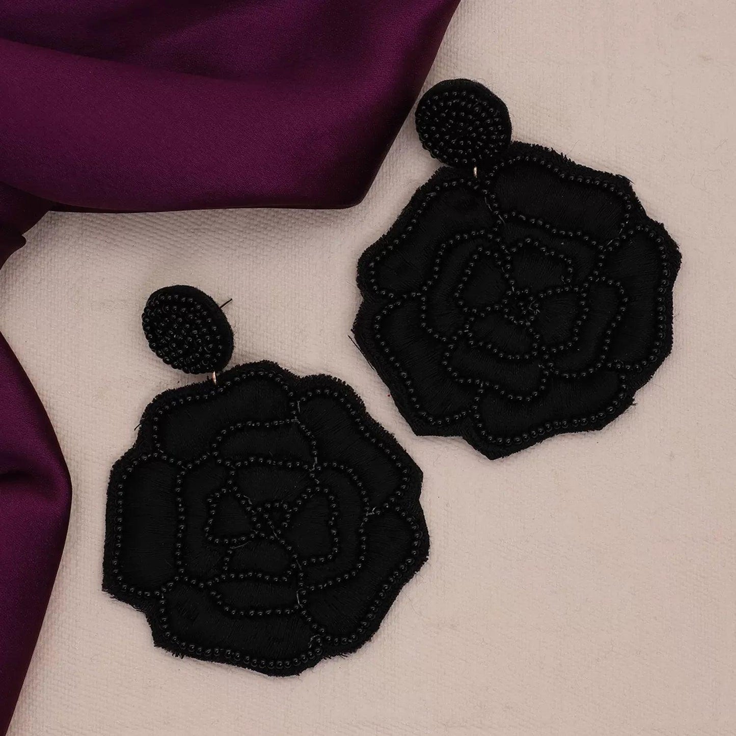 Black Rose Earring