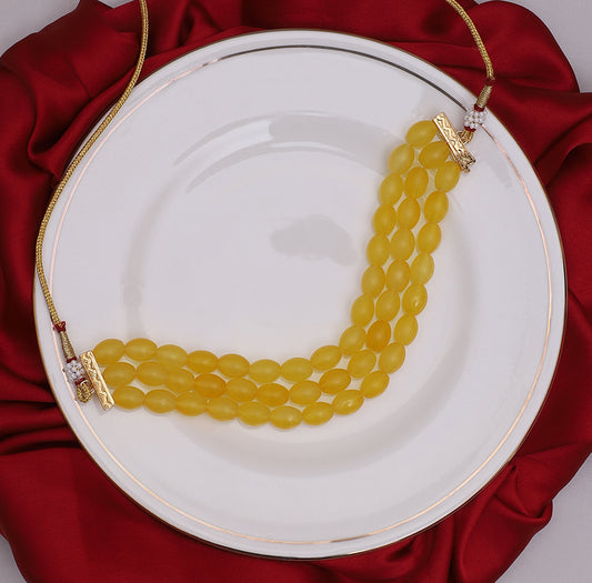 Yellow Sleek Beads Choker