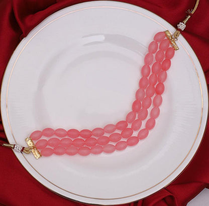 Coral Sleek Beads Choker