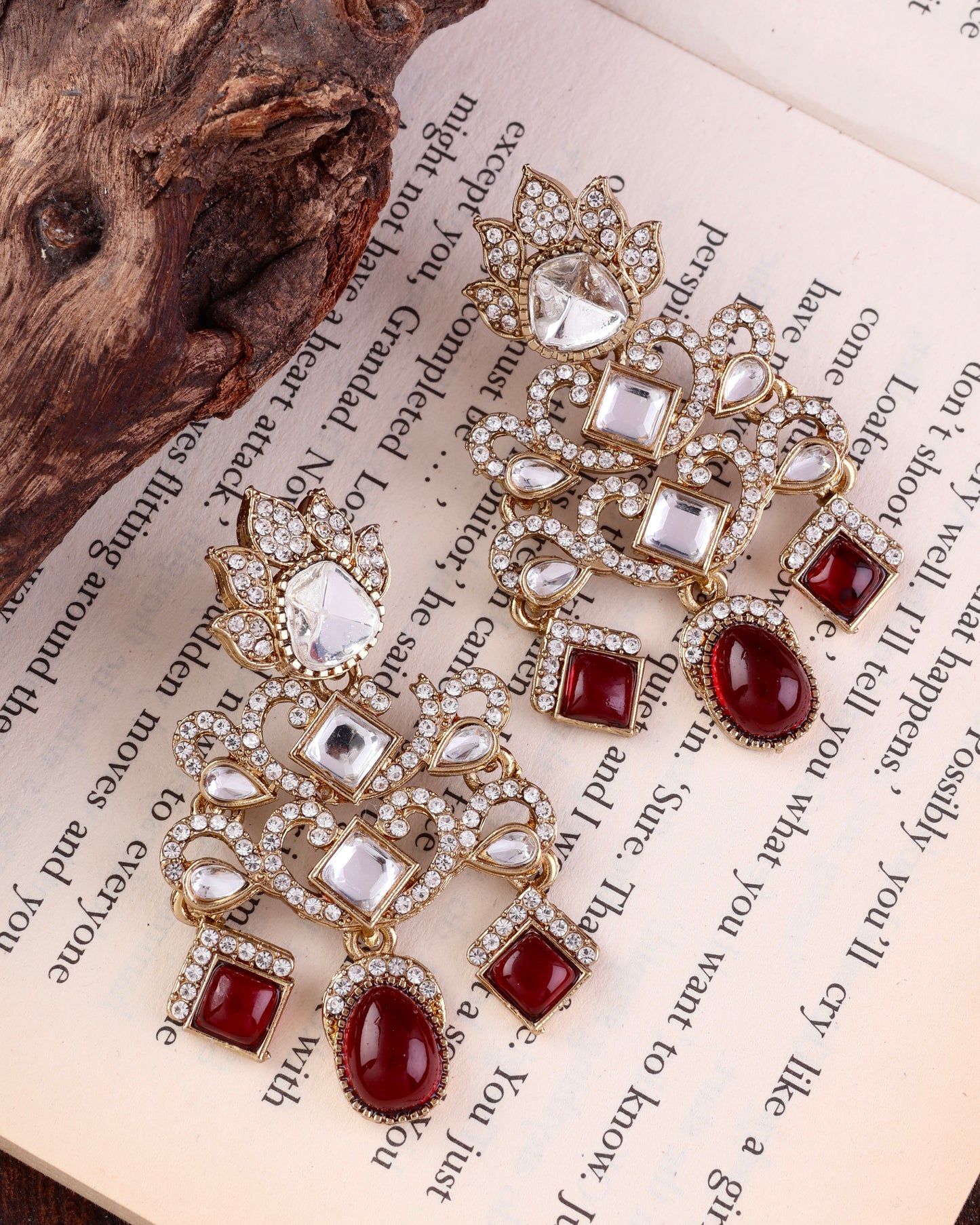 Red Zayvik Premium Designer Zircone Earring
