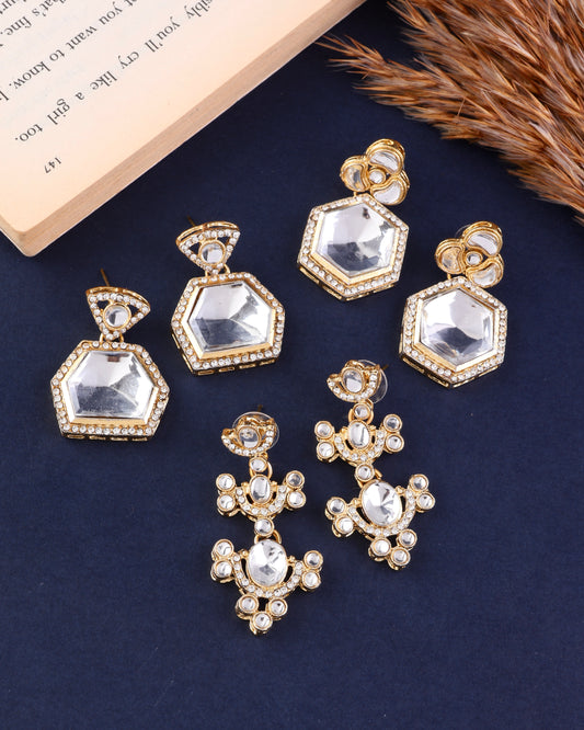 Vrihaan Combo of 3 Zircone Earring