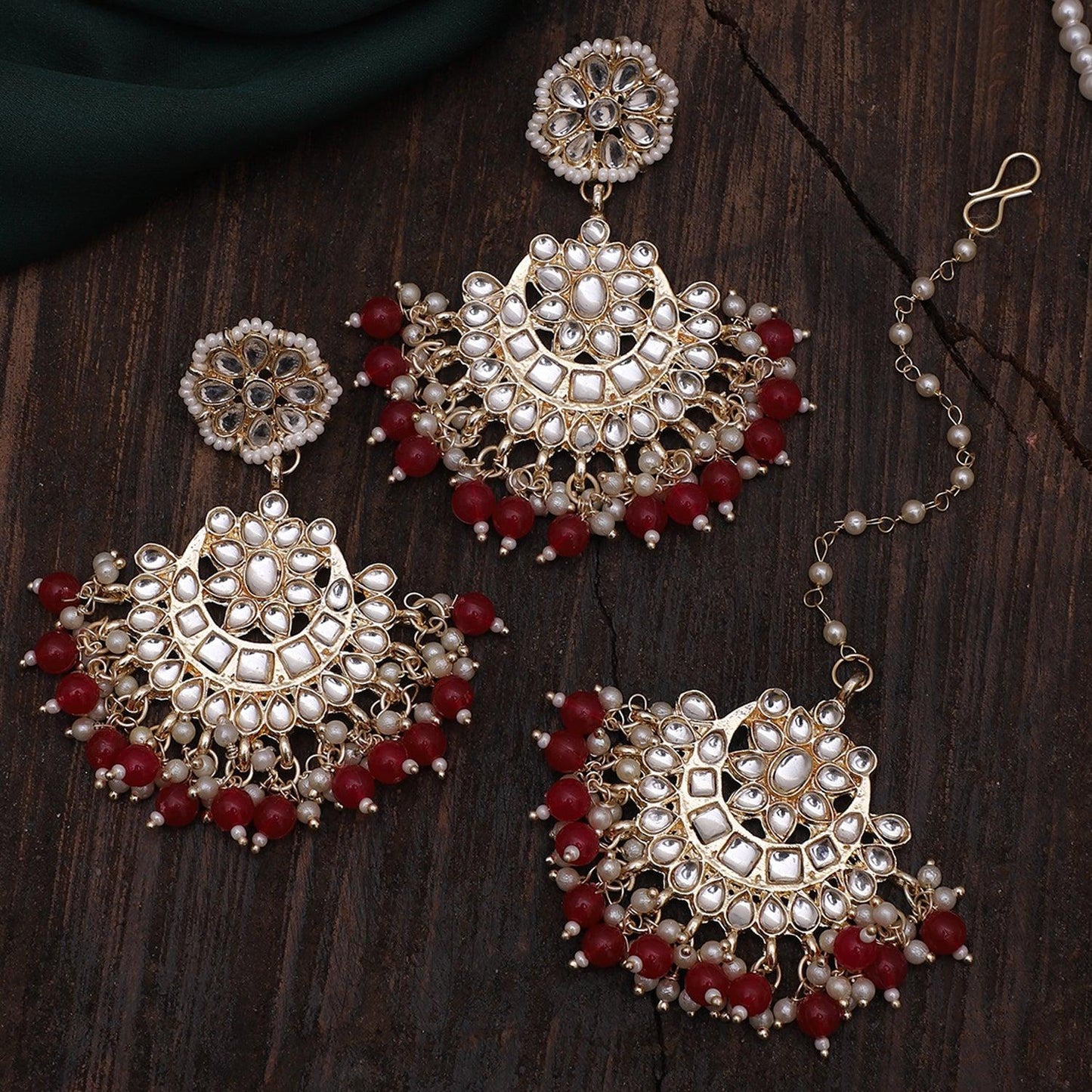 Dark Pink Swati Teeka Earring