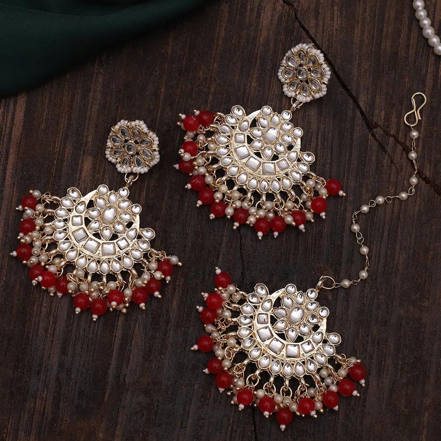 Red Swati Teeka Earring