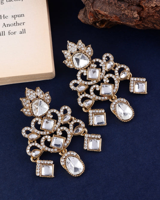 White Zayvik Premium Designer Zircone Earring