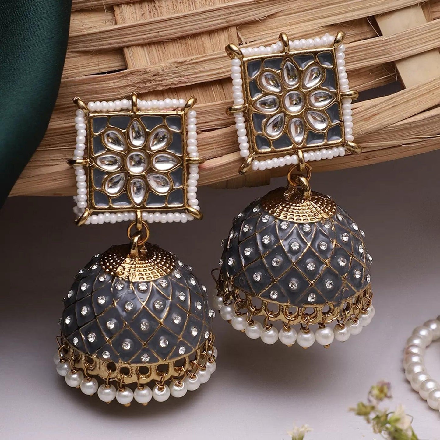 Grey Jasmeet Jhumka