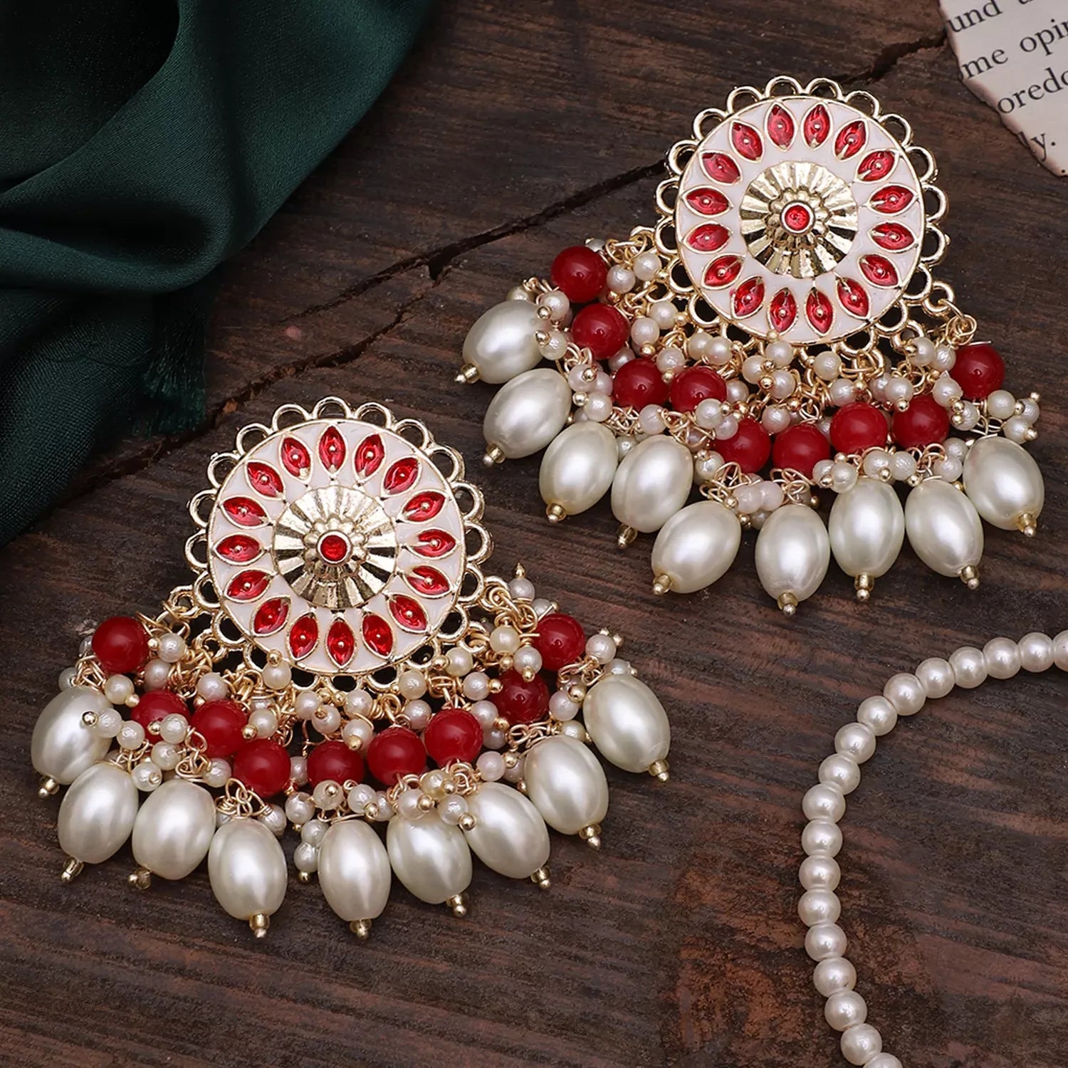 Pearl Red Sukh Earring